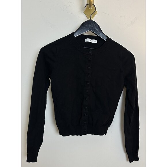 MANGO Fine-Knit Cardigan in Black Size Small - Picture 4 of 7